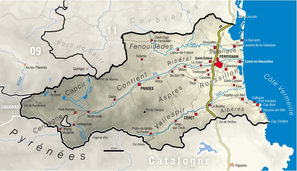carte pyrenees orientale